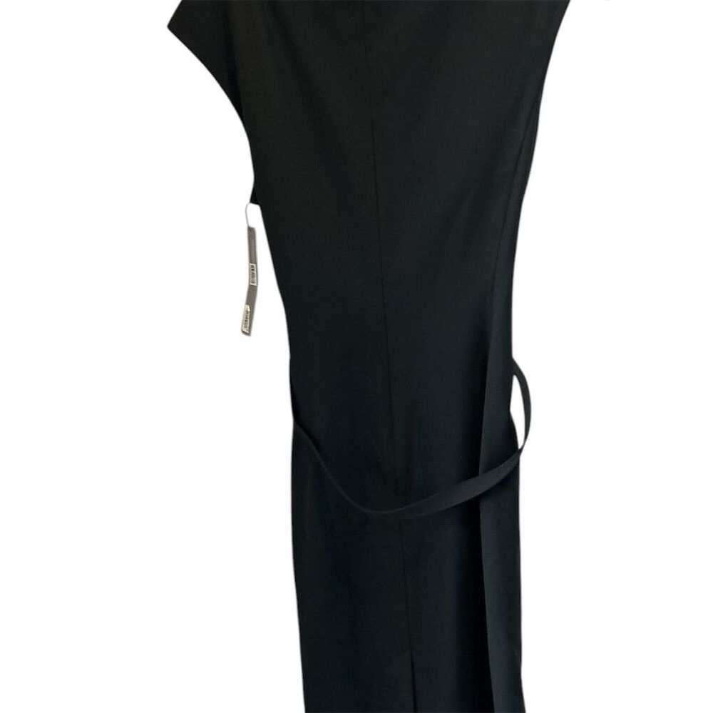 Classics Entier Women's Black‎ Midi Dress Tie-Waist Party Cocktail 12